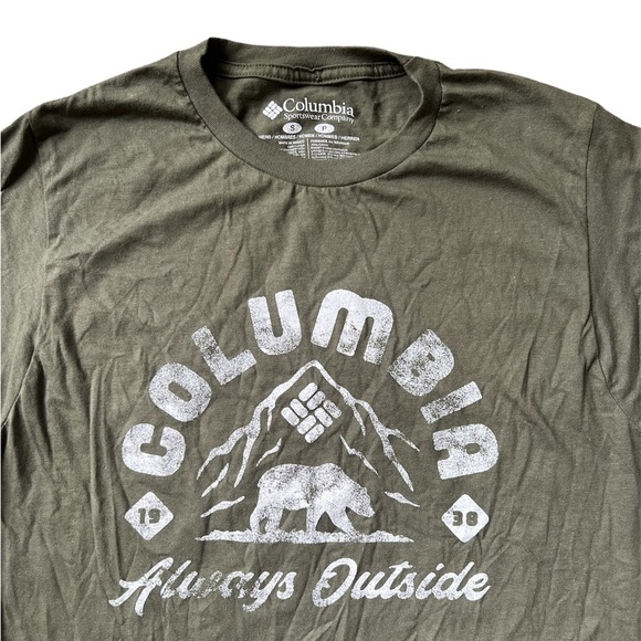 Men’s Columbia short sleeve t shirt mossy green men’s size small - Picture 2 of 5